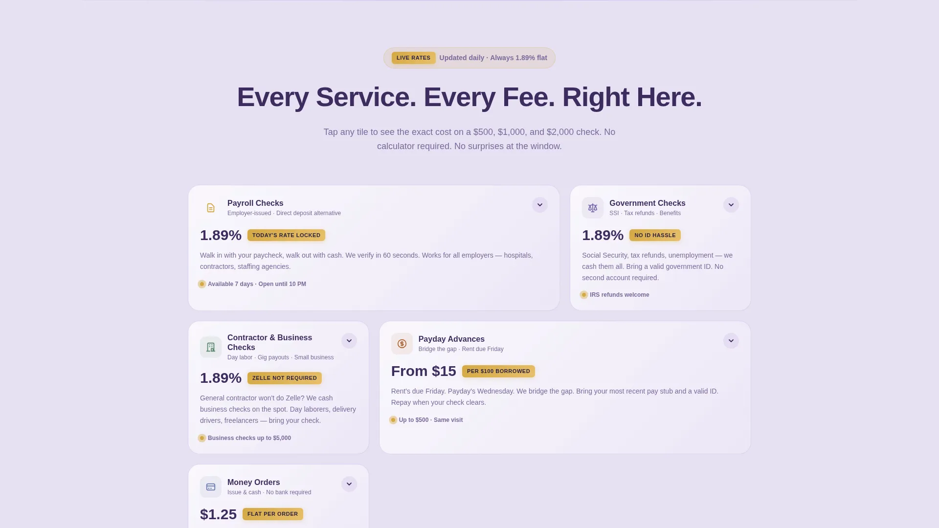 Local Brick & Mortar Business Pricing & Packages Website Template