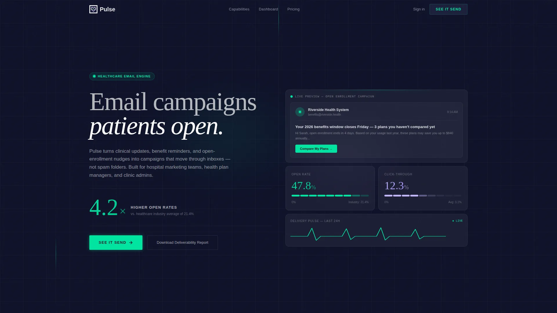 Healthcare Email Marketing Professional Website Template