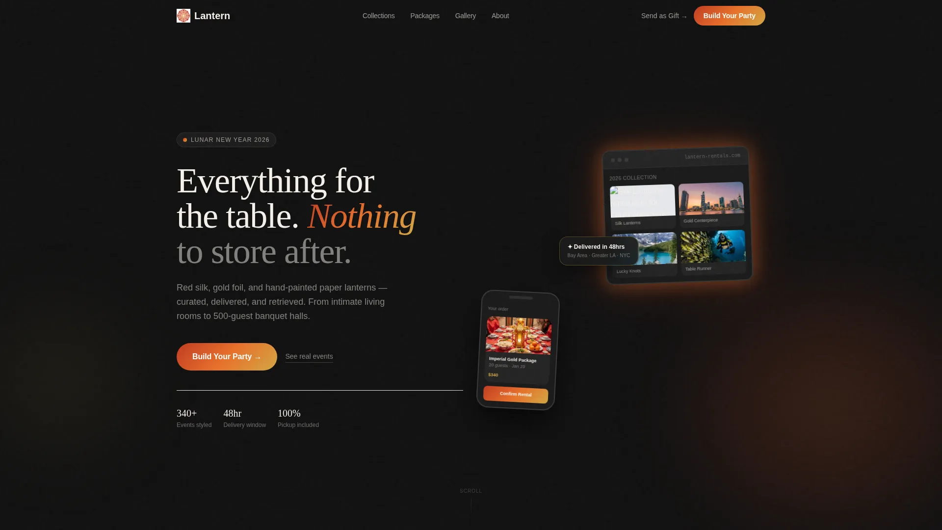 Chinese New Year Party Rental Landing Page Template