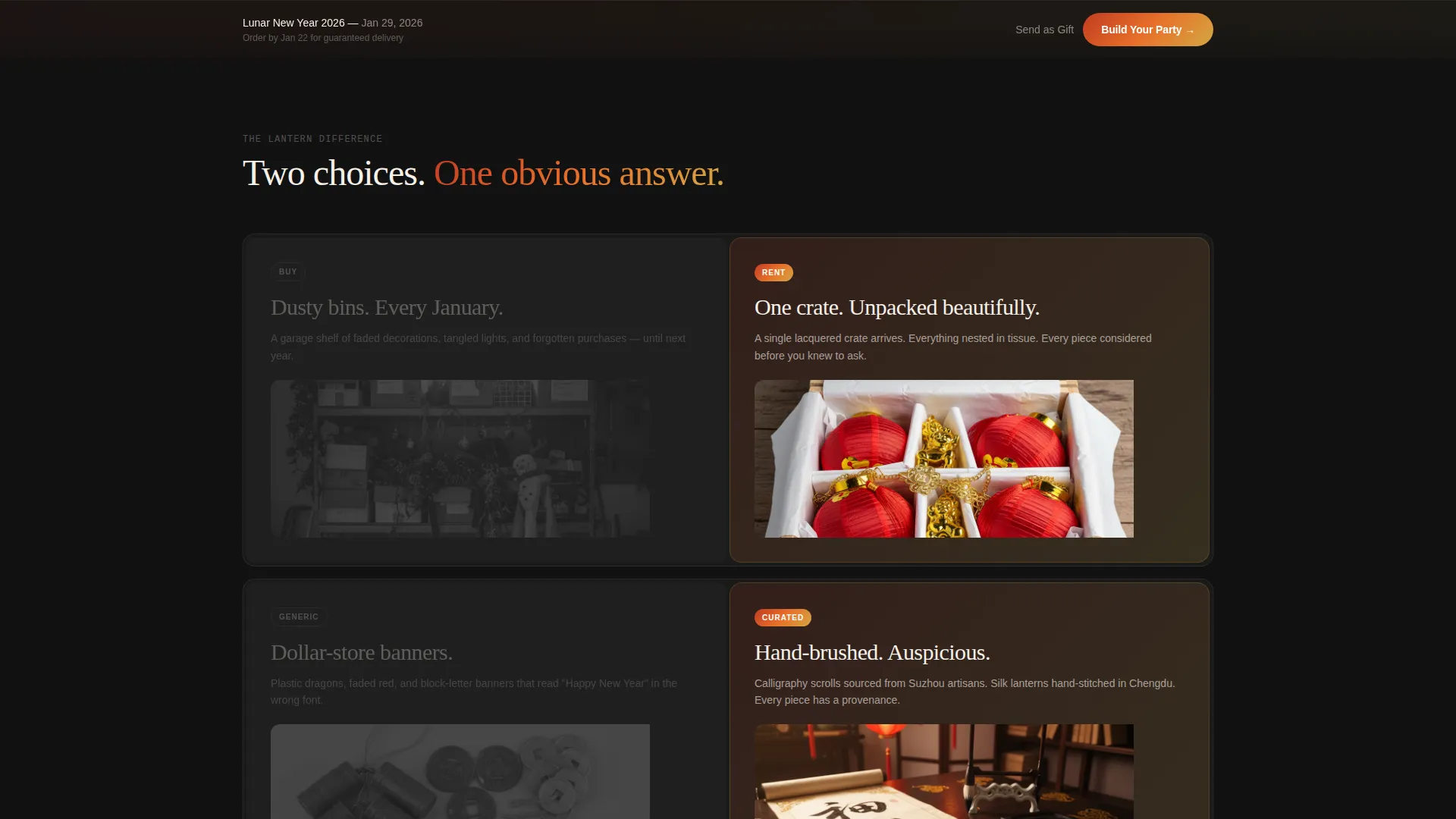 Chinese New Year Party Rental Landing Page Template
