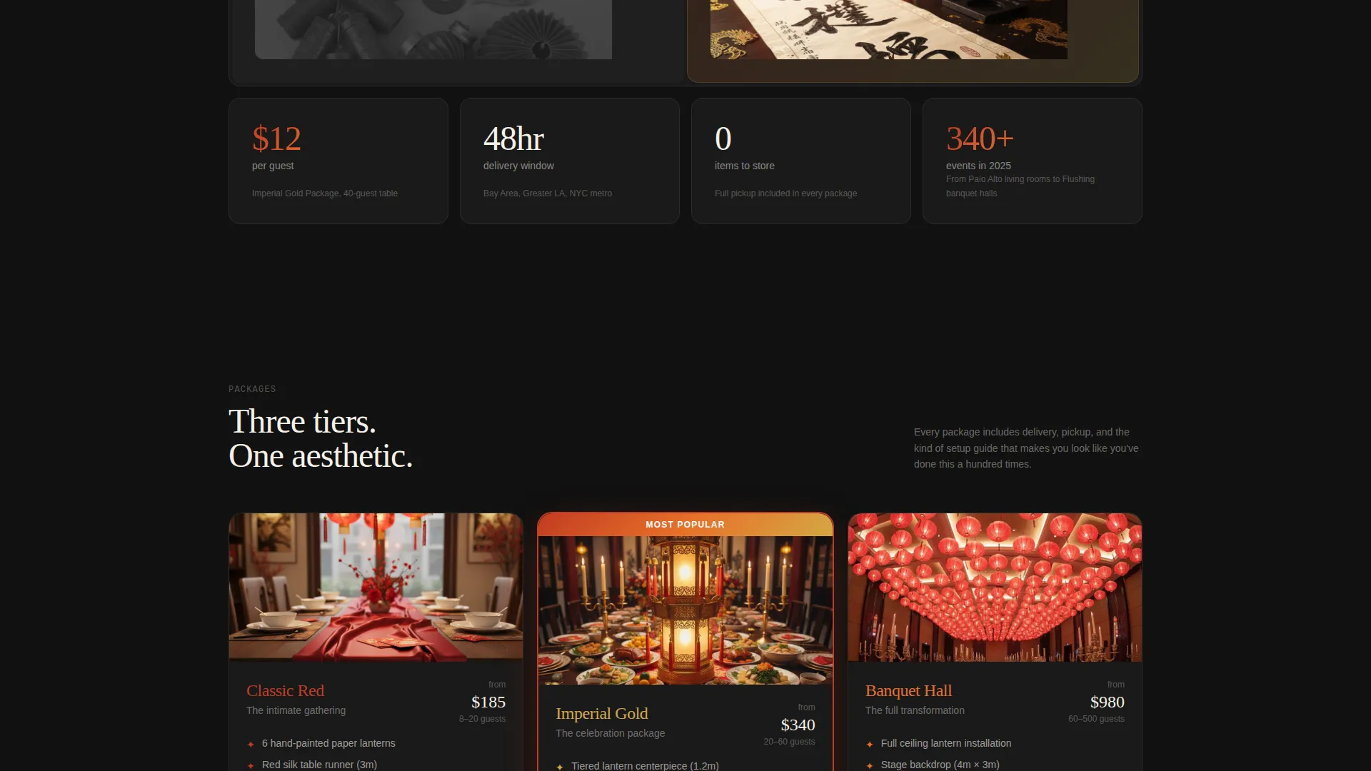 Chinese New Year Party Rental Landing Page Template