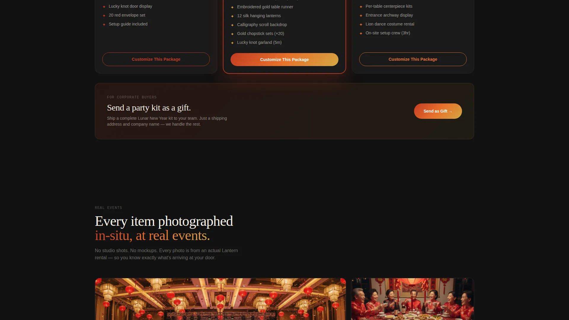 Chinese New Year Party Rental Landing Page Template