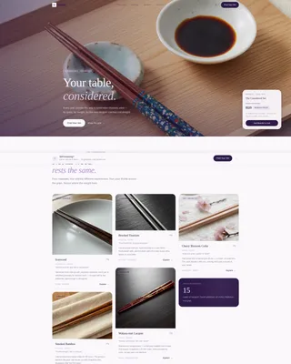 Curated Tableware Landing Page Template