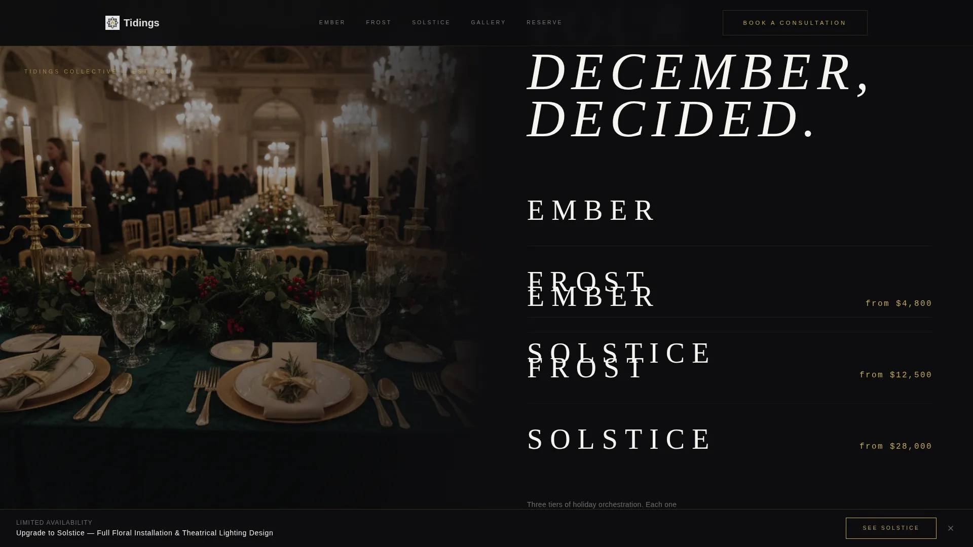Luxe Christmas Event Planner Landing Page Template