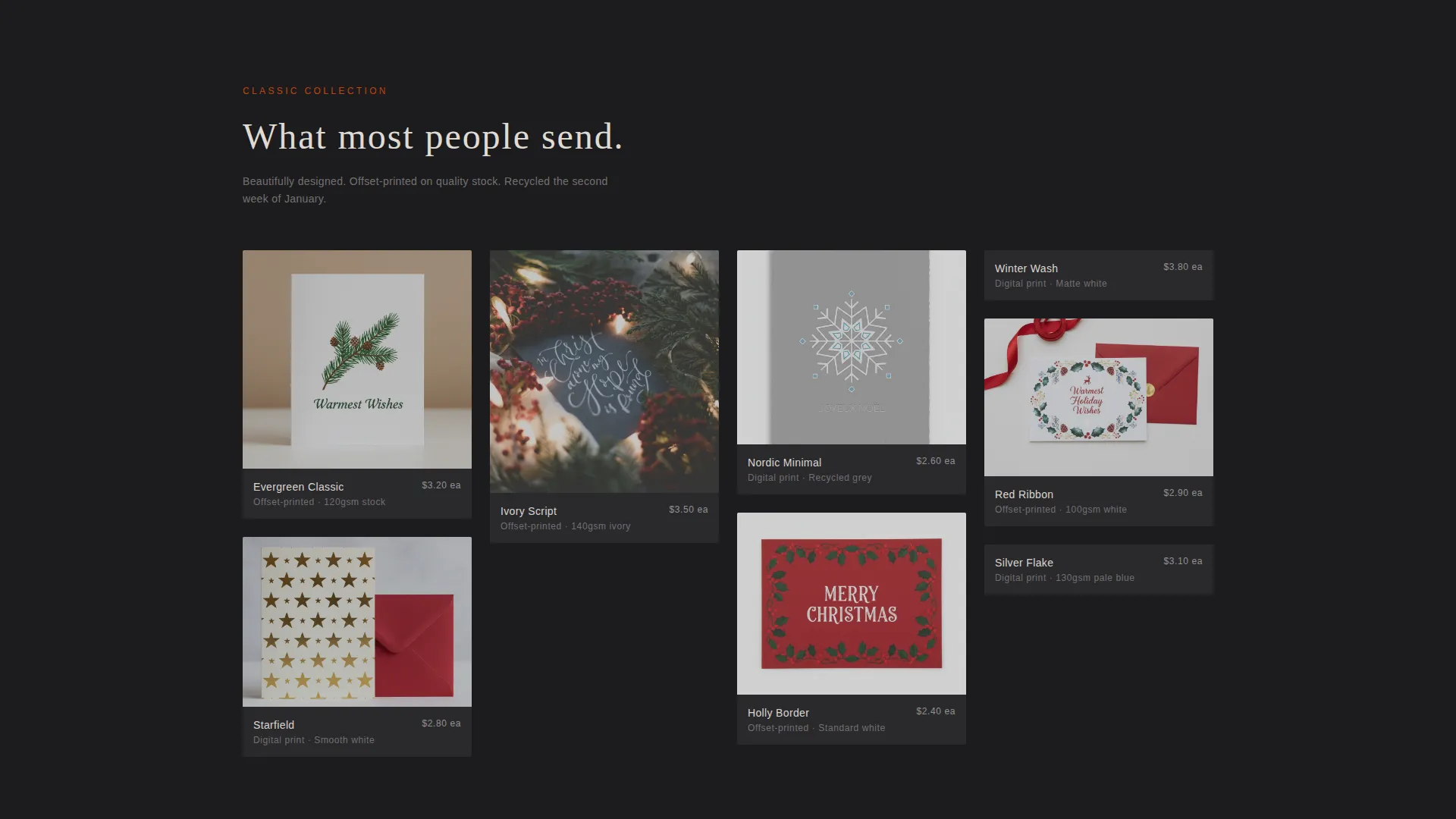 Luxe Letterpress Christmas Card Landing Page Template