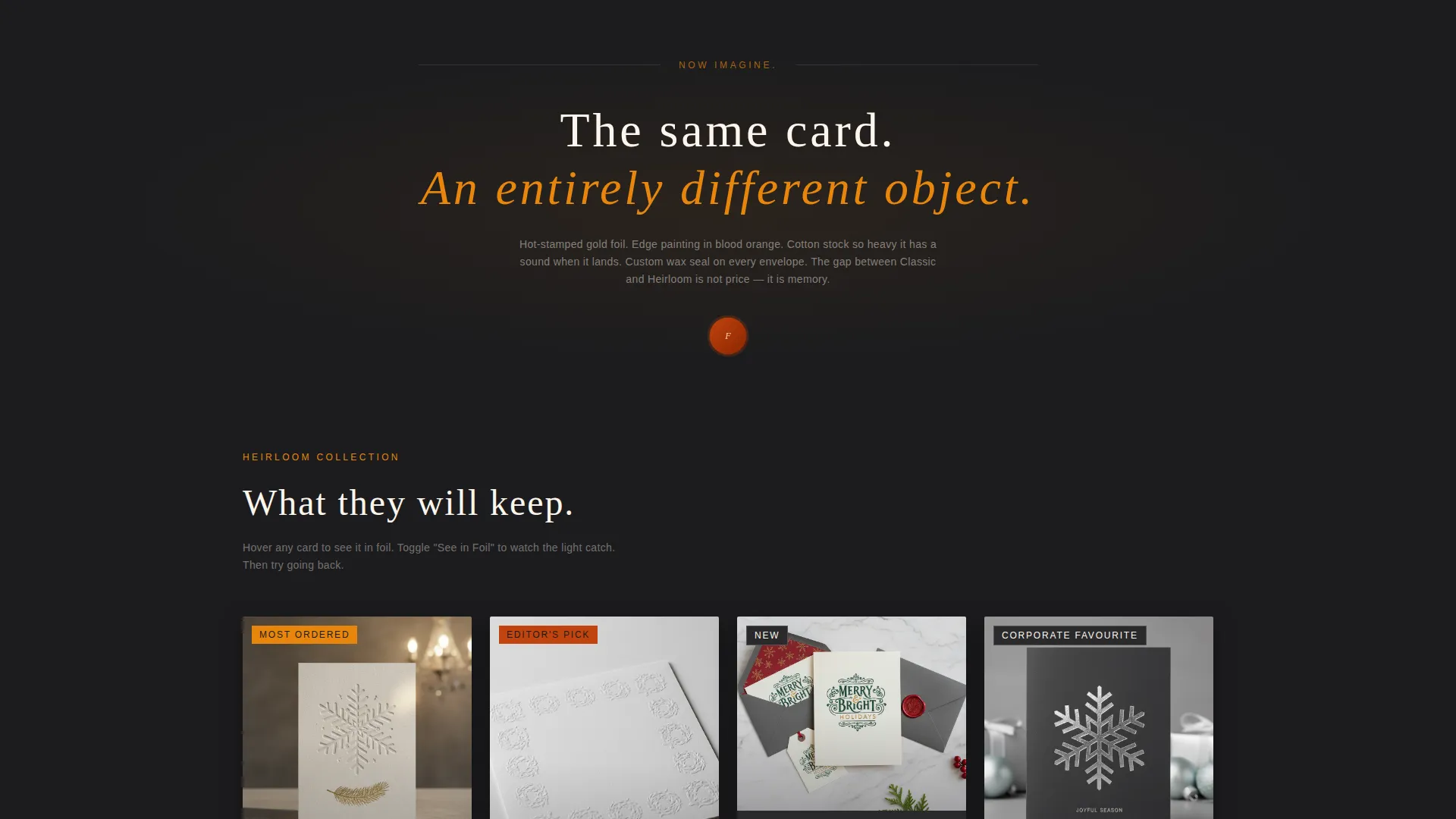 Luxe Letterpress Christmas Card Landing Page Template