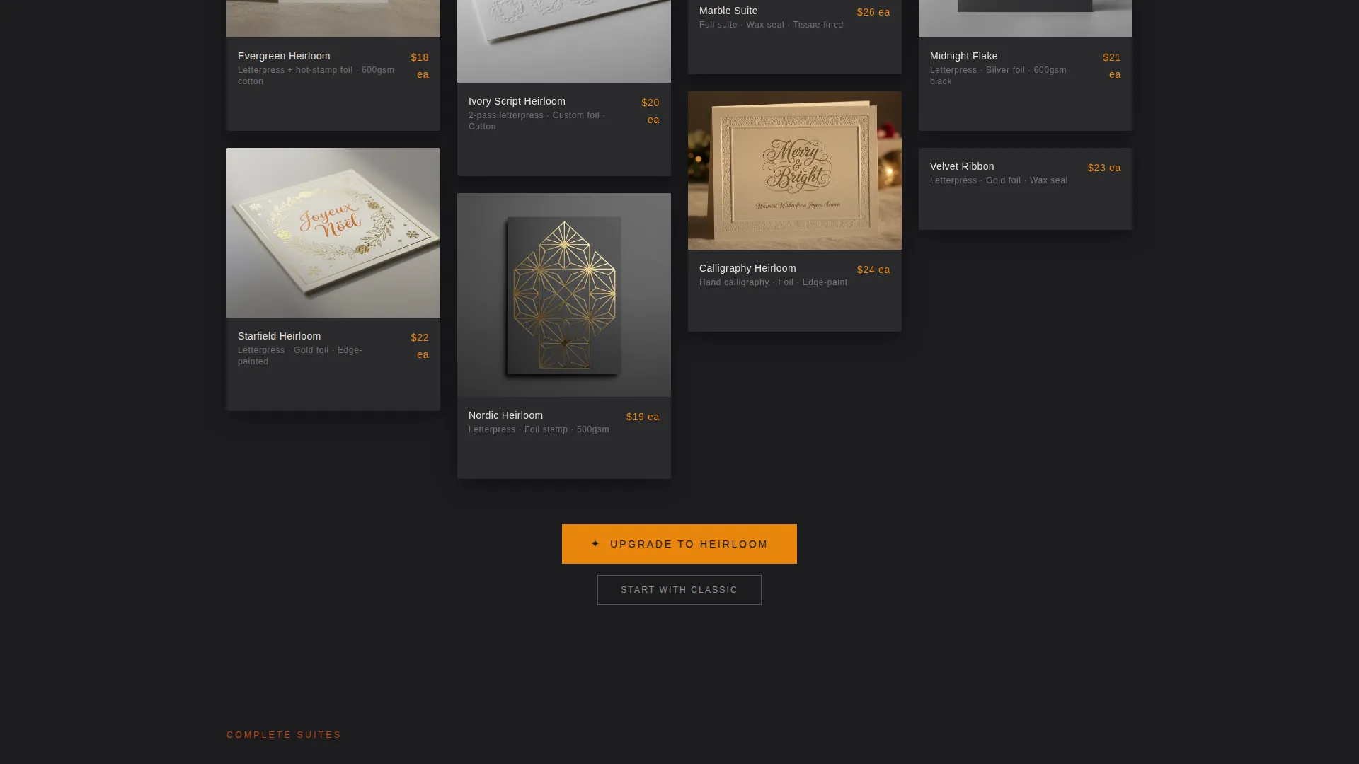 Luxe Letterpress Christmas Card Landing Page Template
