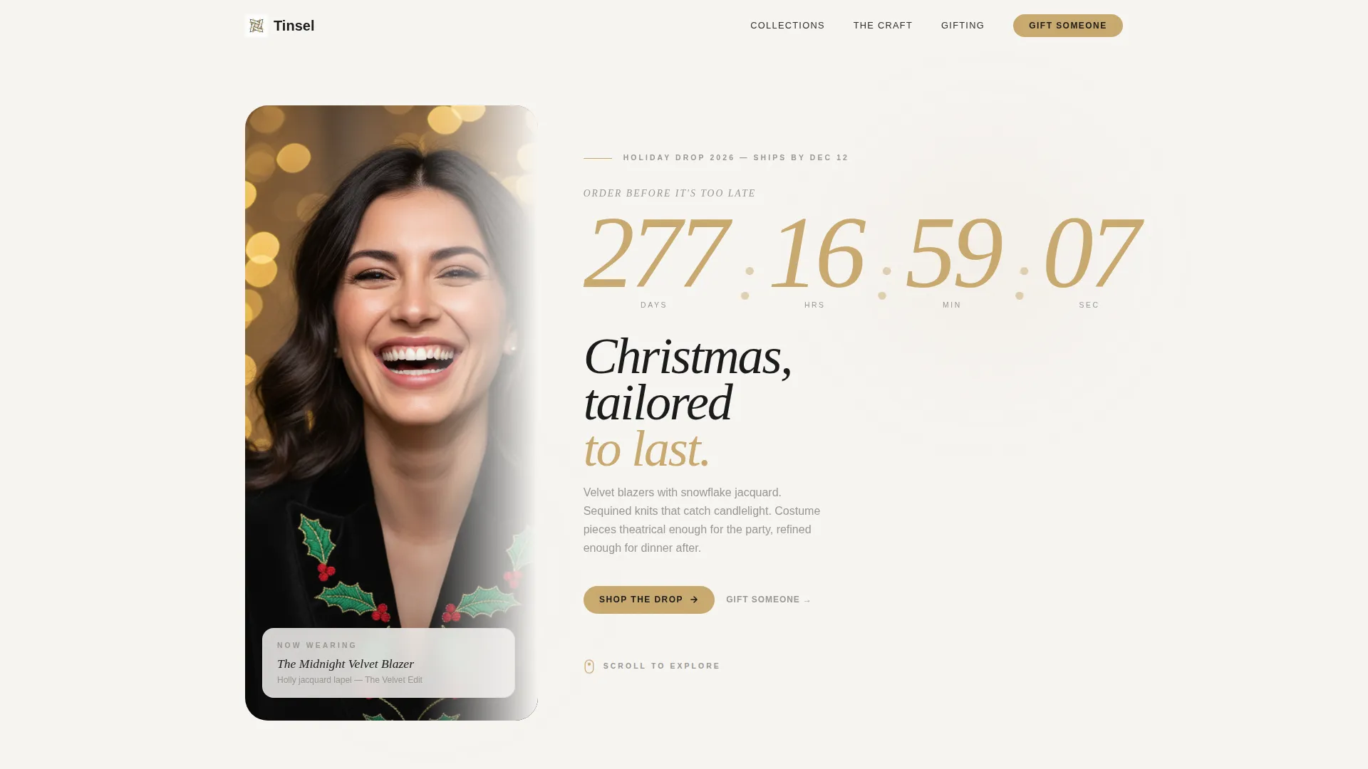 Elegant Christmas Landing Page Template
