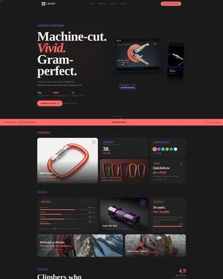 Precision Climbing Gear Bento Grid Landing Page