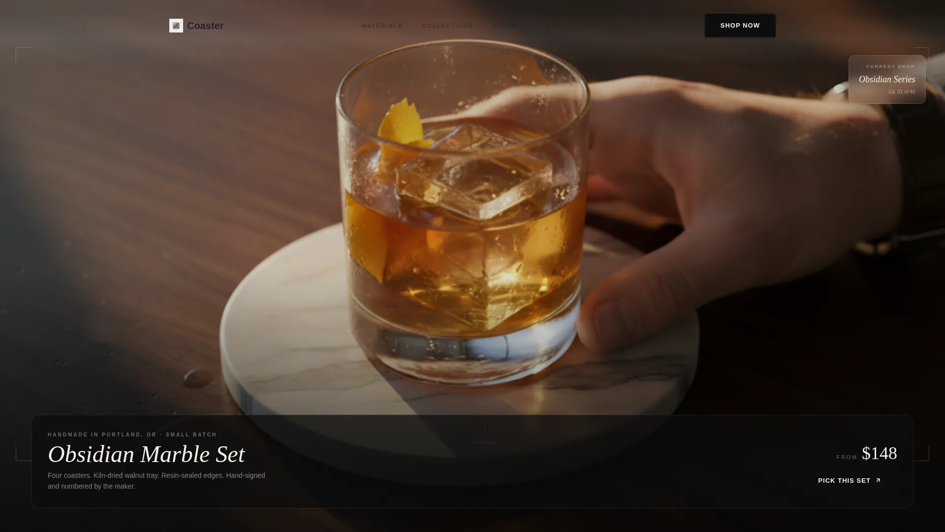 Specialist Coasters & Barware Store Professional Website Template