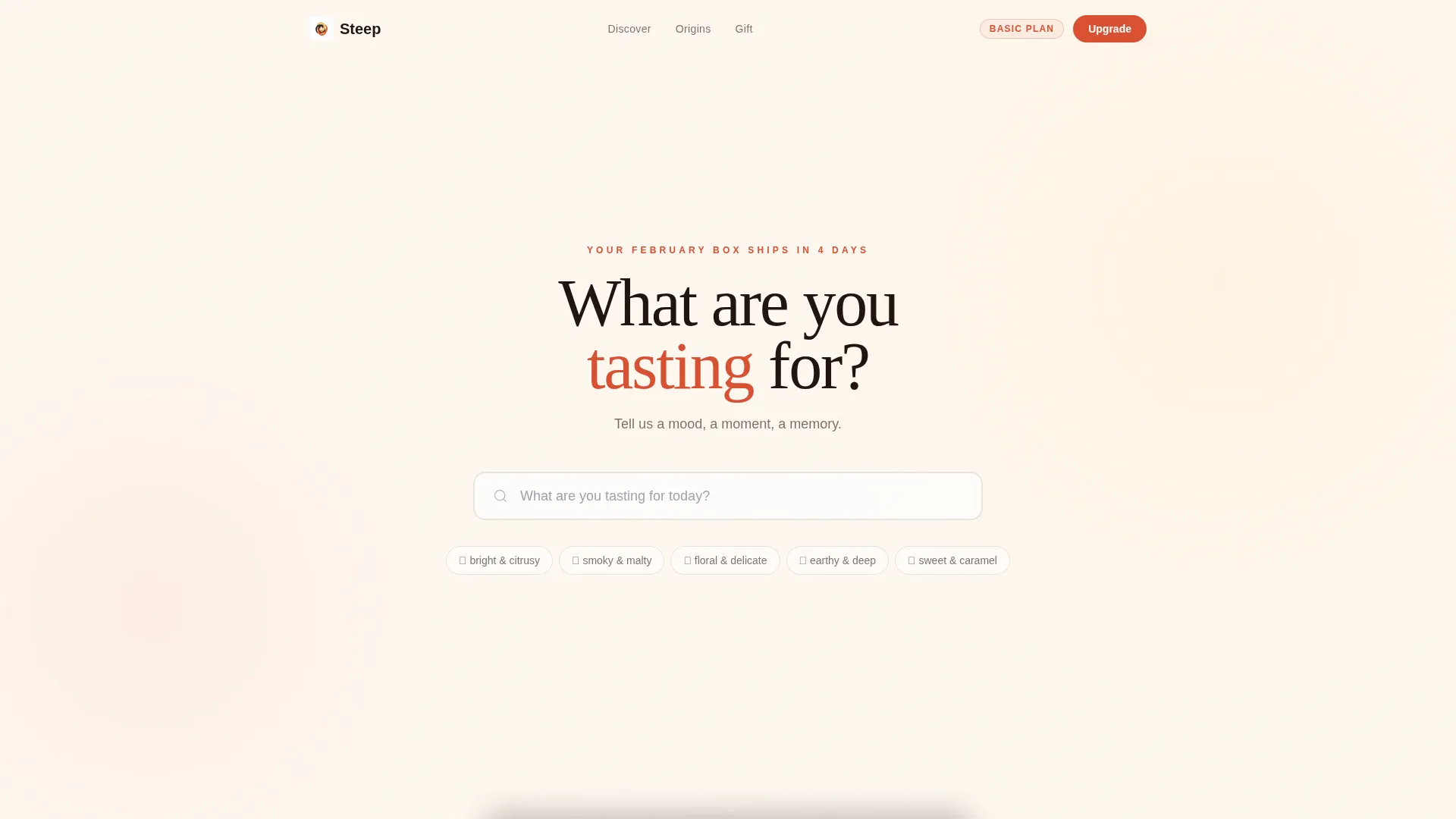 Curated Coffee & Tea Subscription Landing Page