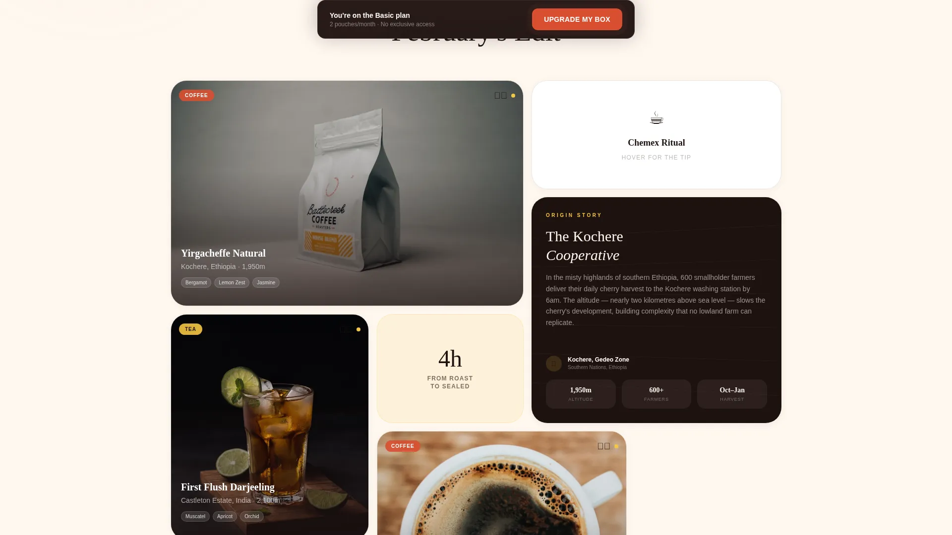 Curated Coffee & Tea Subscription Landing Page