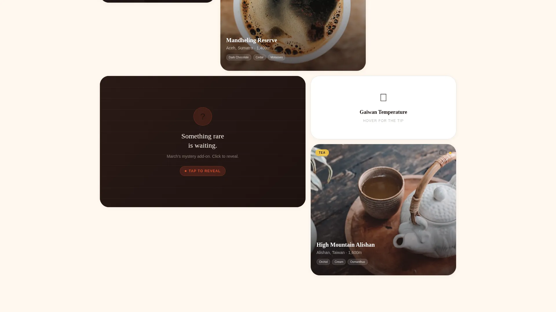 Curated Coffee & Tea Subscription Landing Page