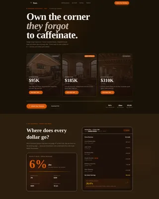 Coffee Franchise Landing Page Template | Premium Design
