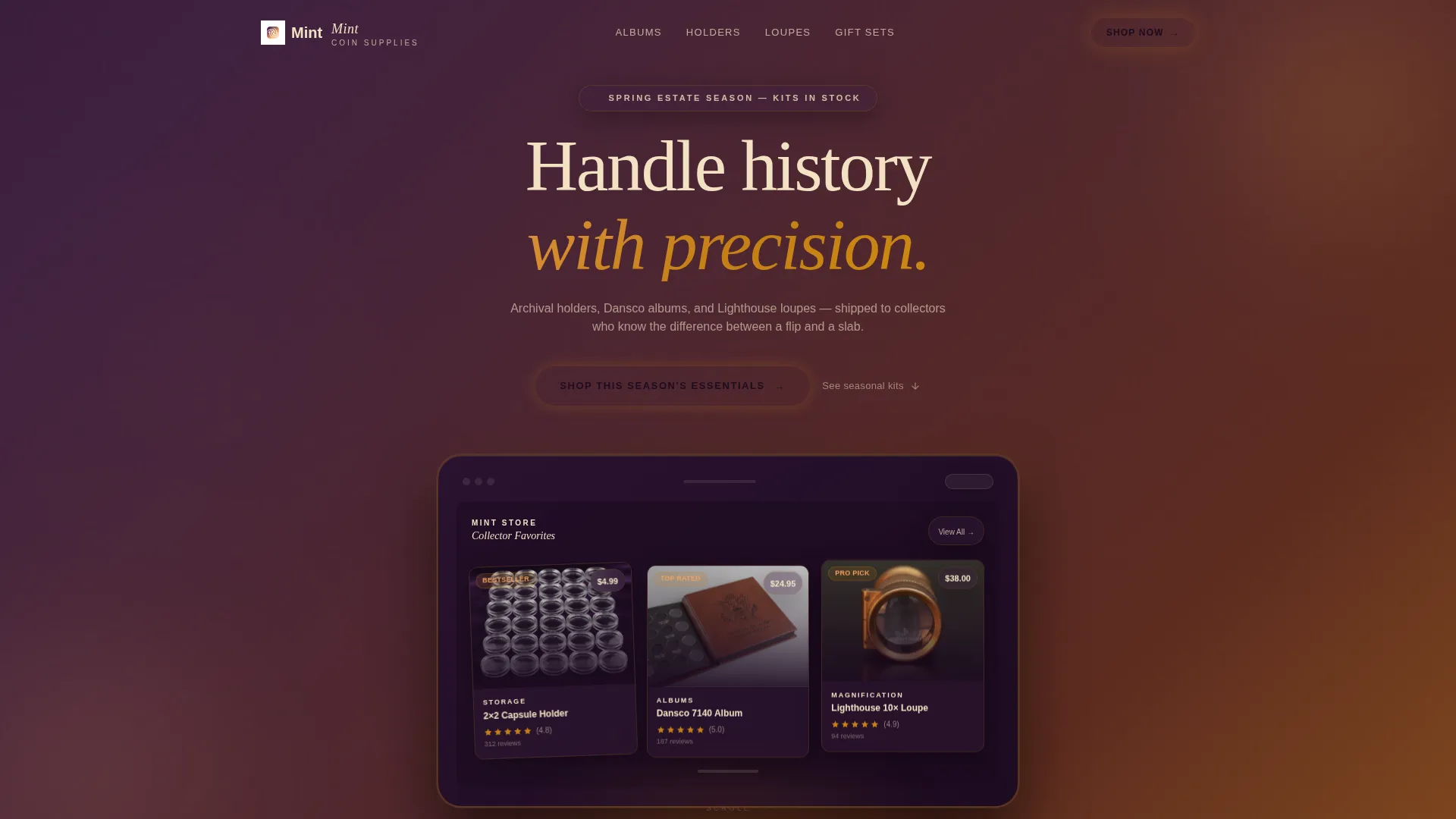 Advanced Coin & Numismatics Professional Website Template