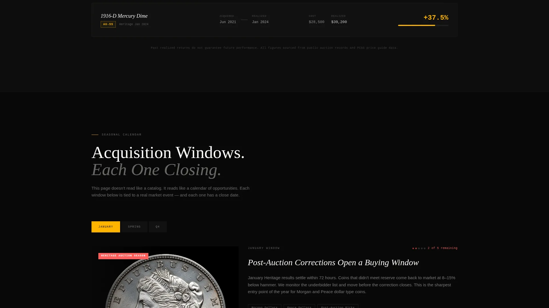 Coin & Numismatics Portfolio & Case Study Website Template