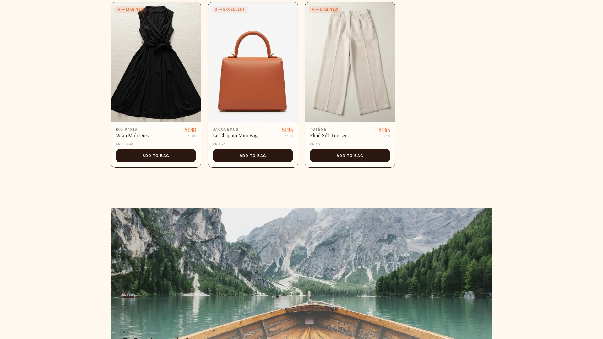 Curated Vintage Consignment Landing Page Template