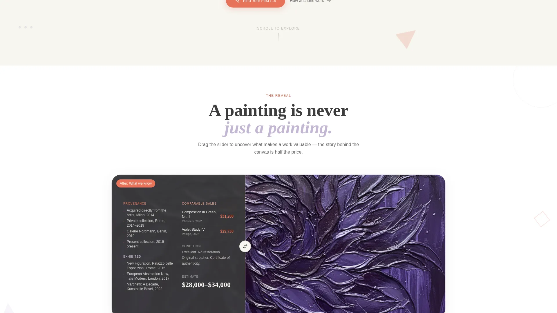 Art Auction Landing Page Template with Quiz