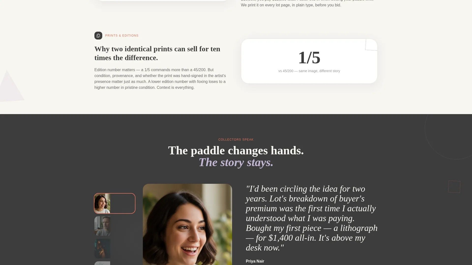 Art Auction Landing Page Template with Quiz