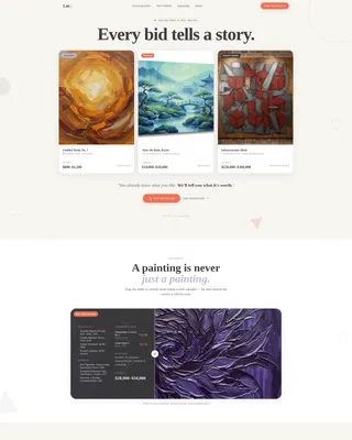 Art Auction Landing Page Template with Quiz