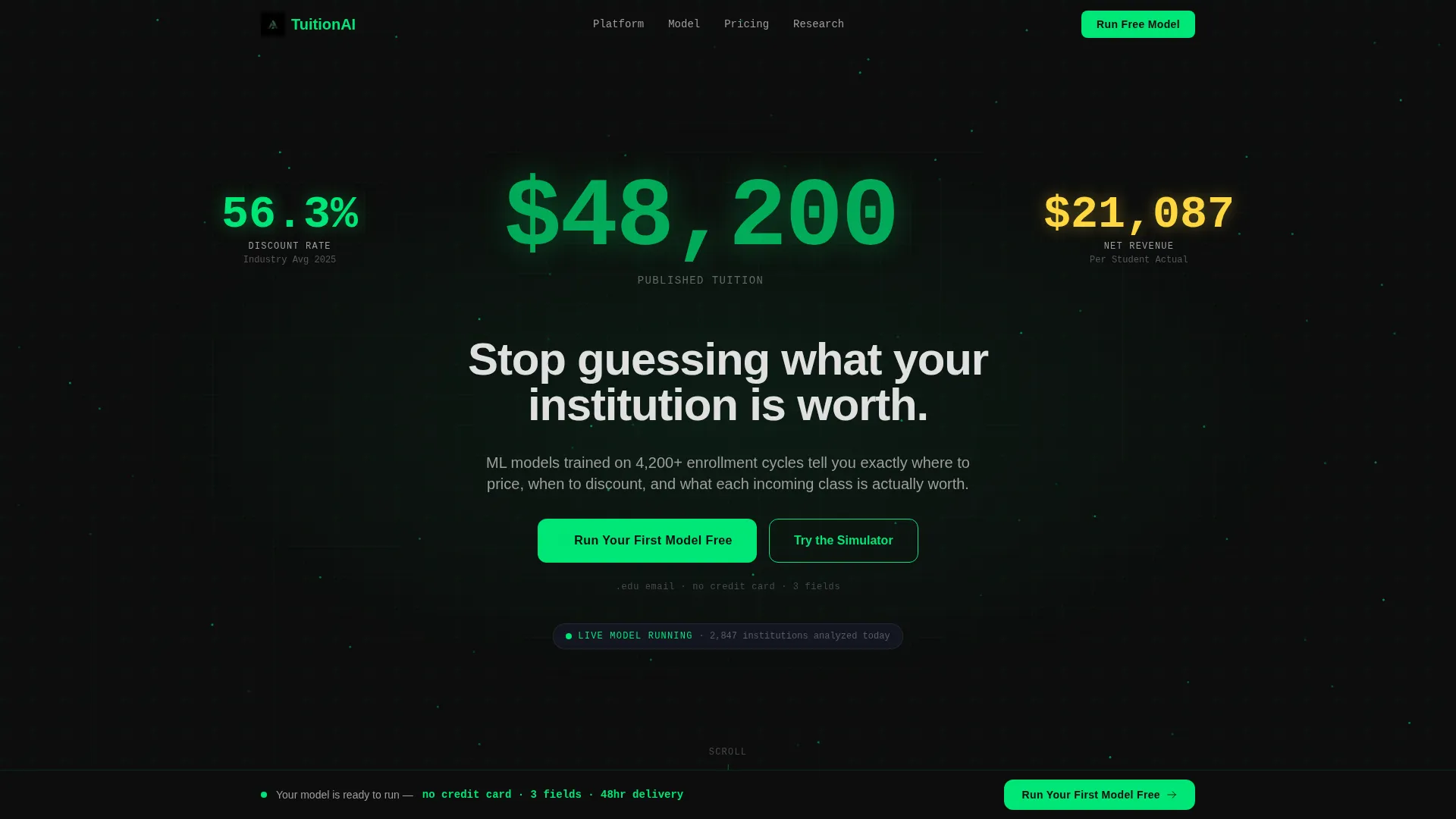 AI for Higher Education Pricing Website Template