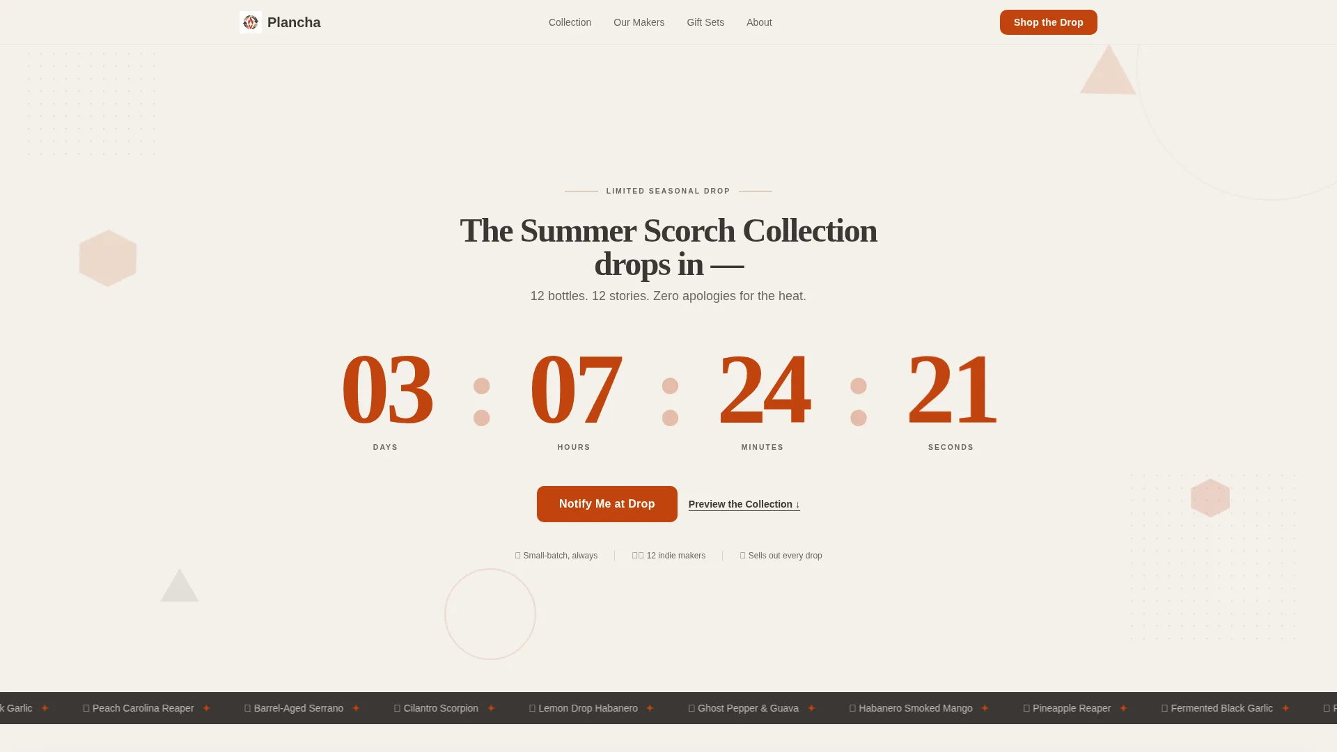 Craft Hot Sauce Artisan Landing Page Template
