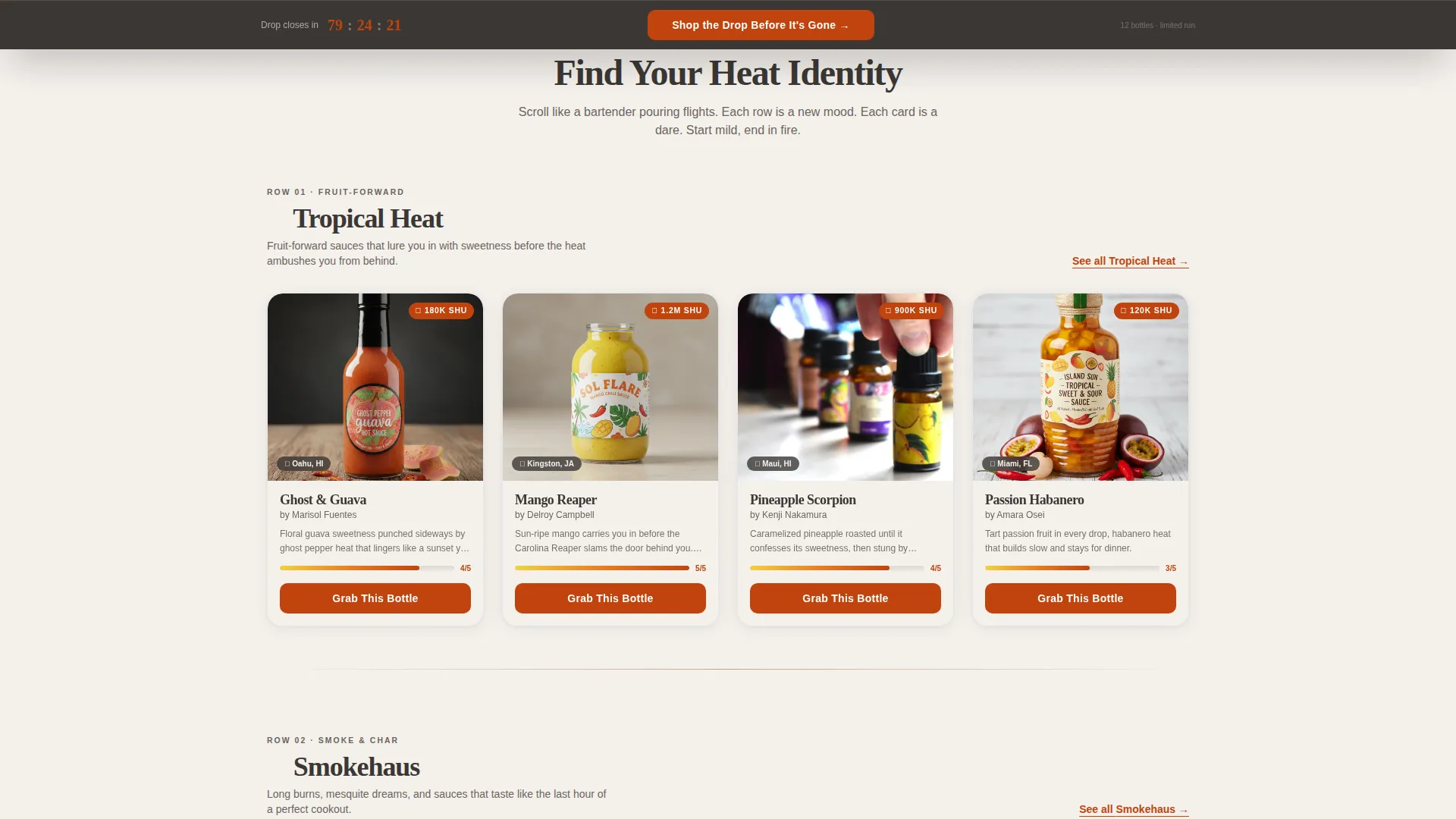Craft Hot Sauce Artisan Landing Page Template