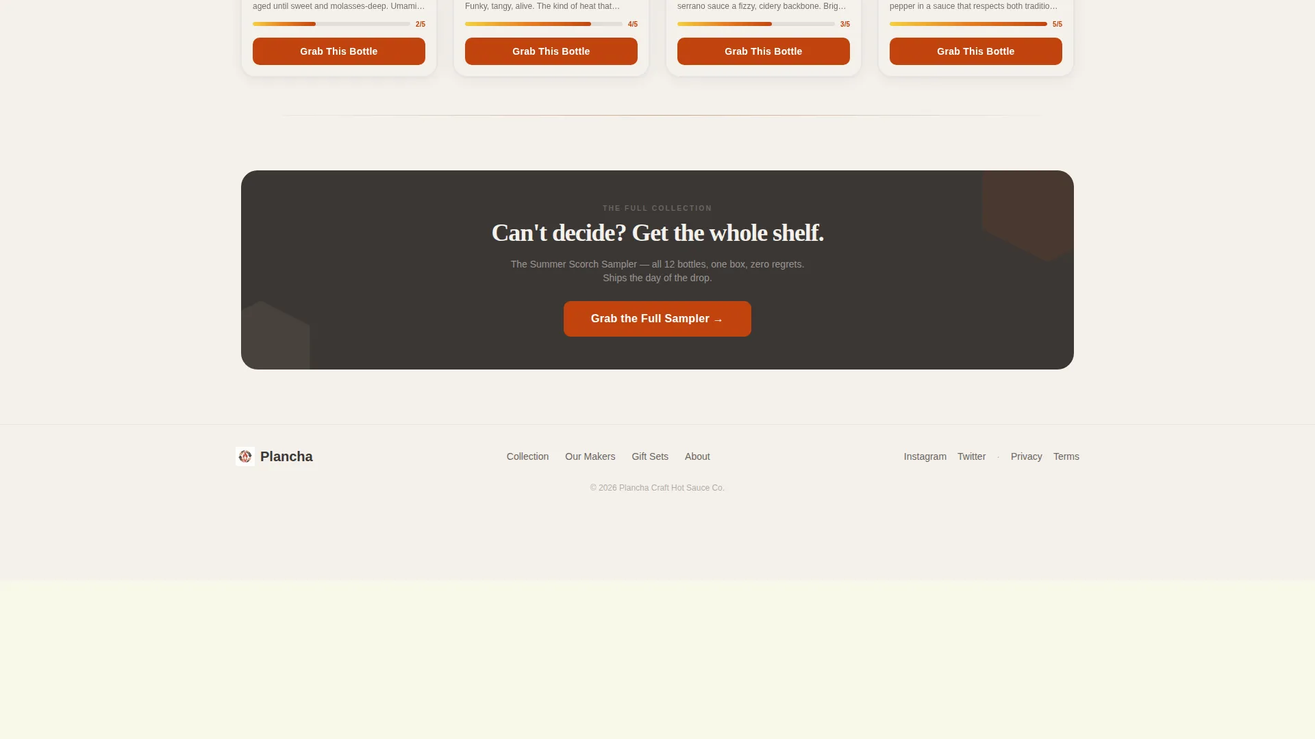 Craft Hot Sauce Artisan Landing Page Template