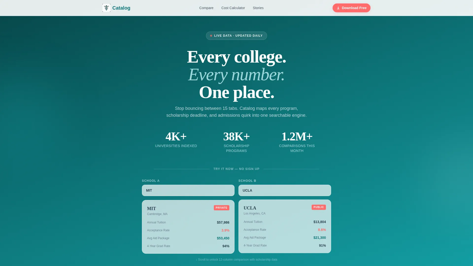 Higher Education Comparison Landing Page Template