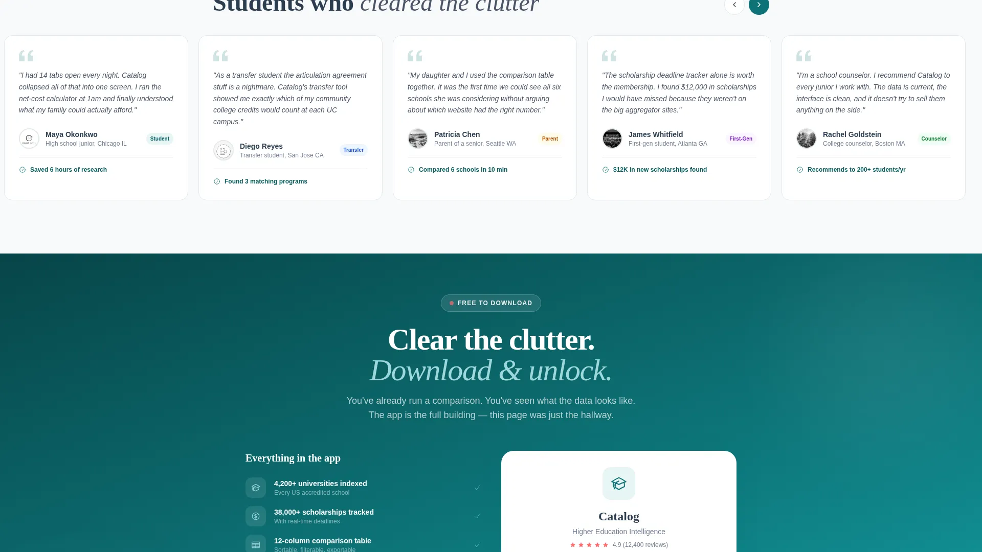 Higher Education Comparison Landing Page Template