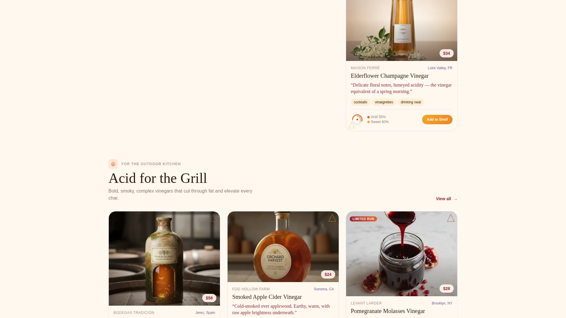 Artisan Vinegar Landing Page Template