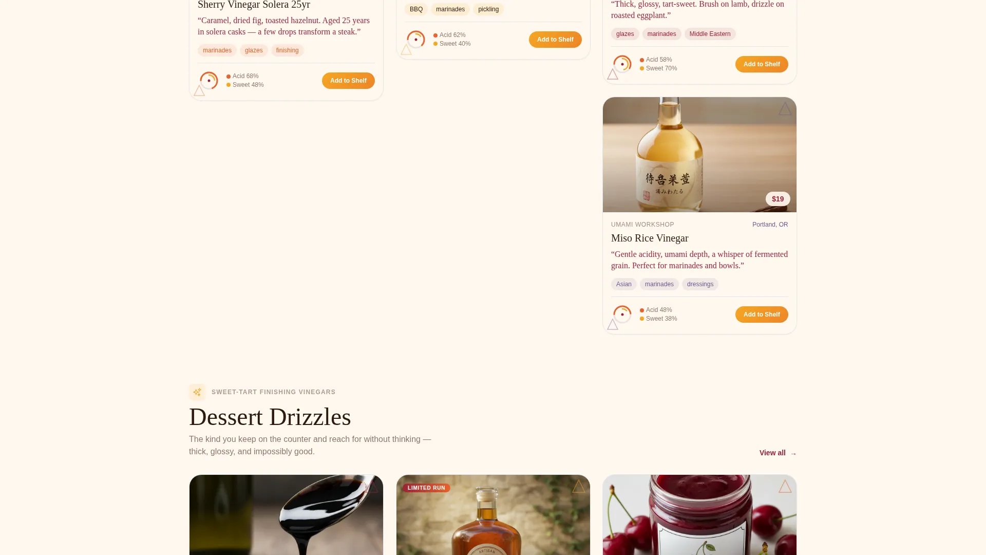 Artisan Vinegar Landing Page Template