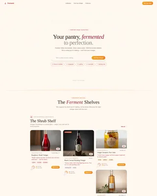 Artisan Vinegar Landing Page Template