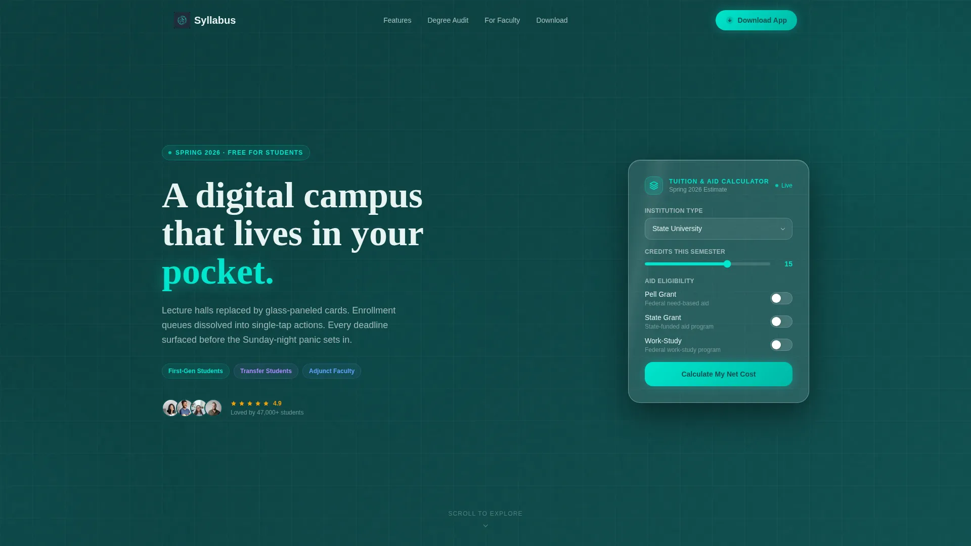 Higher Education App Landing Page Template