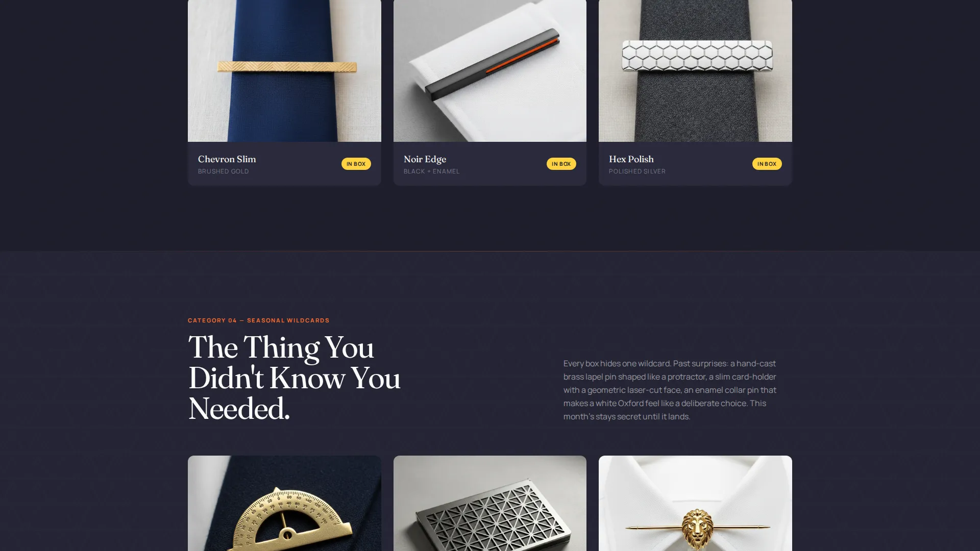 Bold Men's Accessories Subscription Landing Page