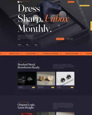Bold Men's Accessories Subscription Landing Page