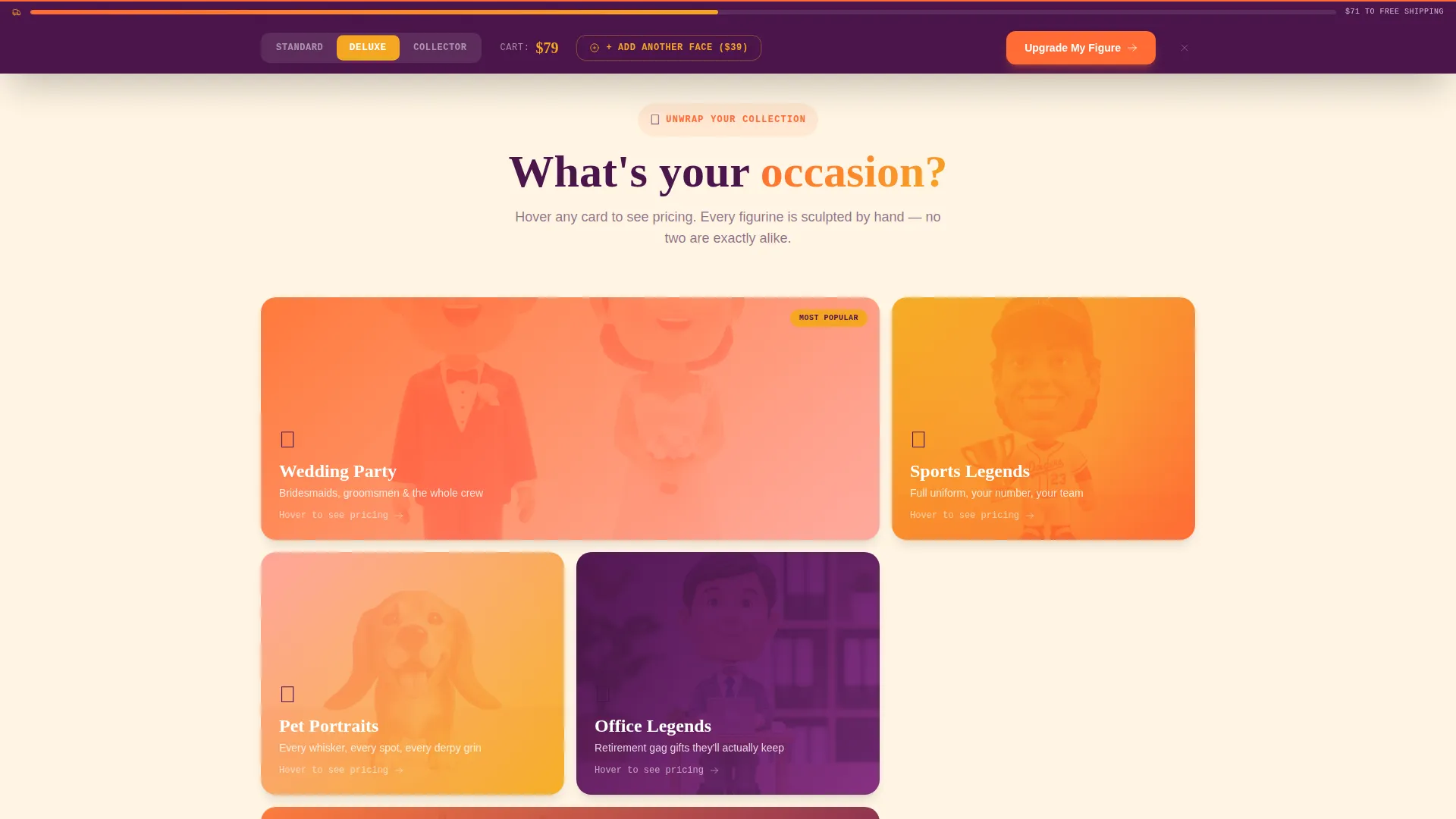 Playful Custom Figurine Landing Page Template