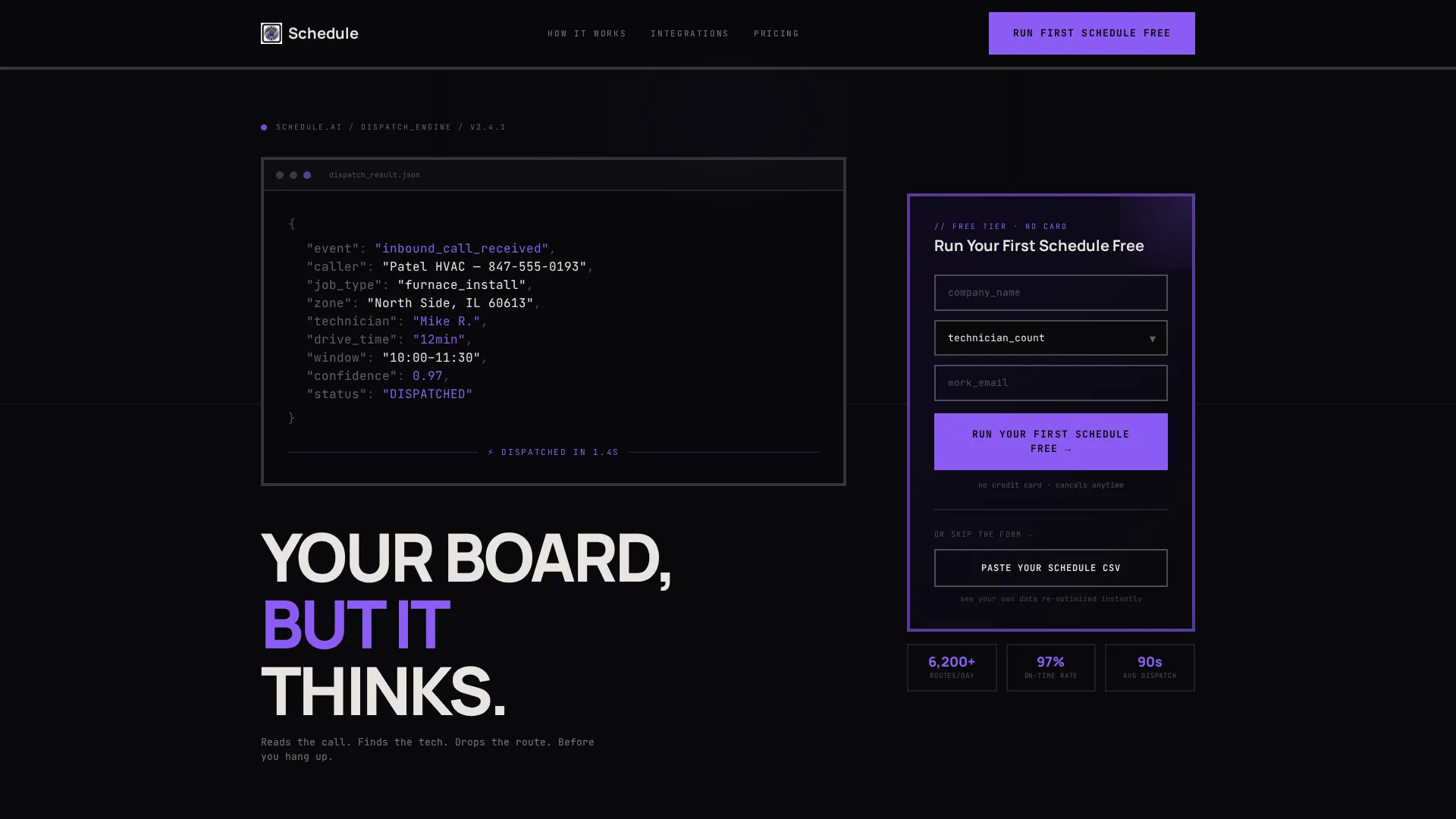 AI Dispatch Landing Page Template for Home Services
