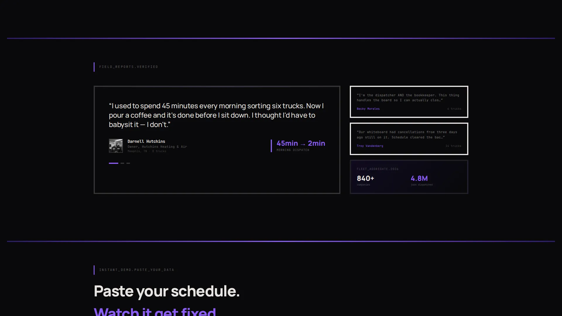 AI Dispatch Landing Page Template for Home Services