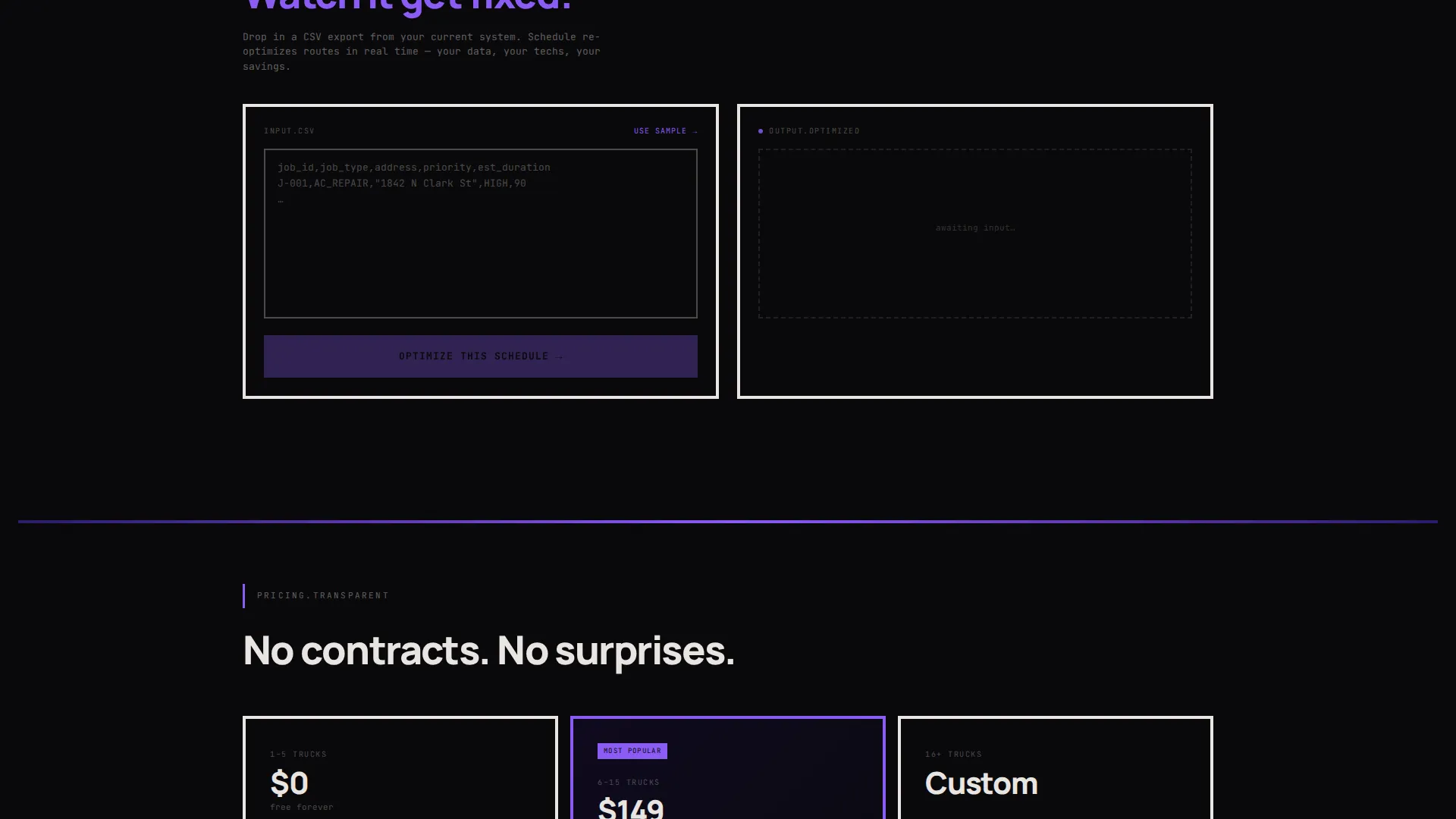 AI Dispatch Landing Page Template for Home Services