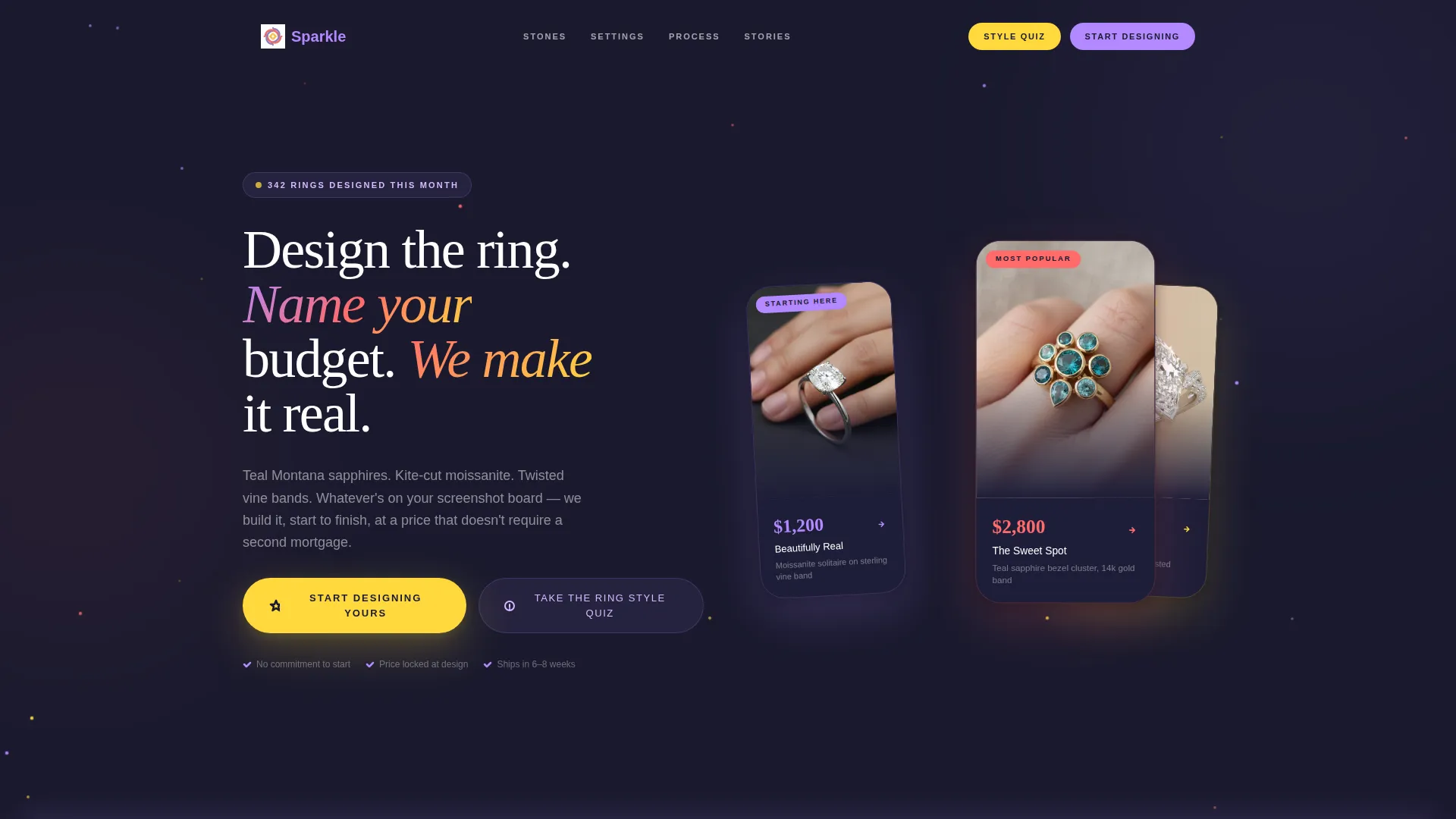 Custom Engagement Ring Landing Page Template