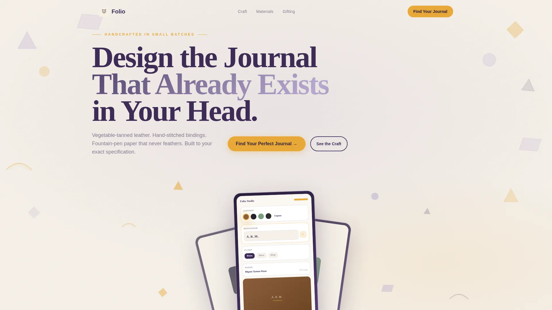 Artisan Leather Journal Landing Page Template