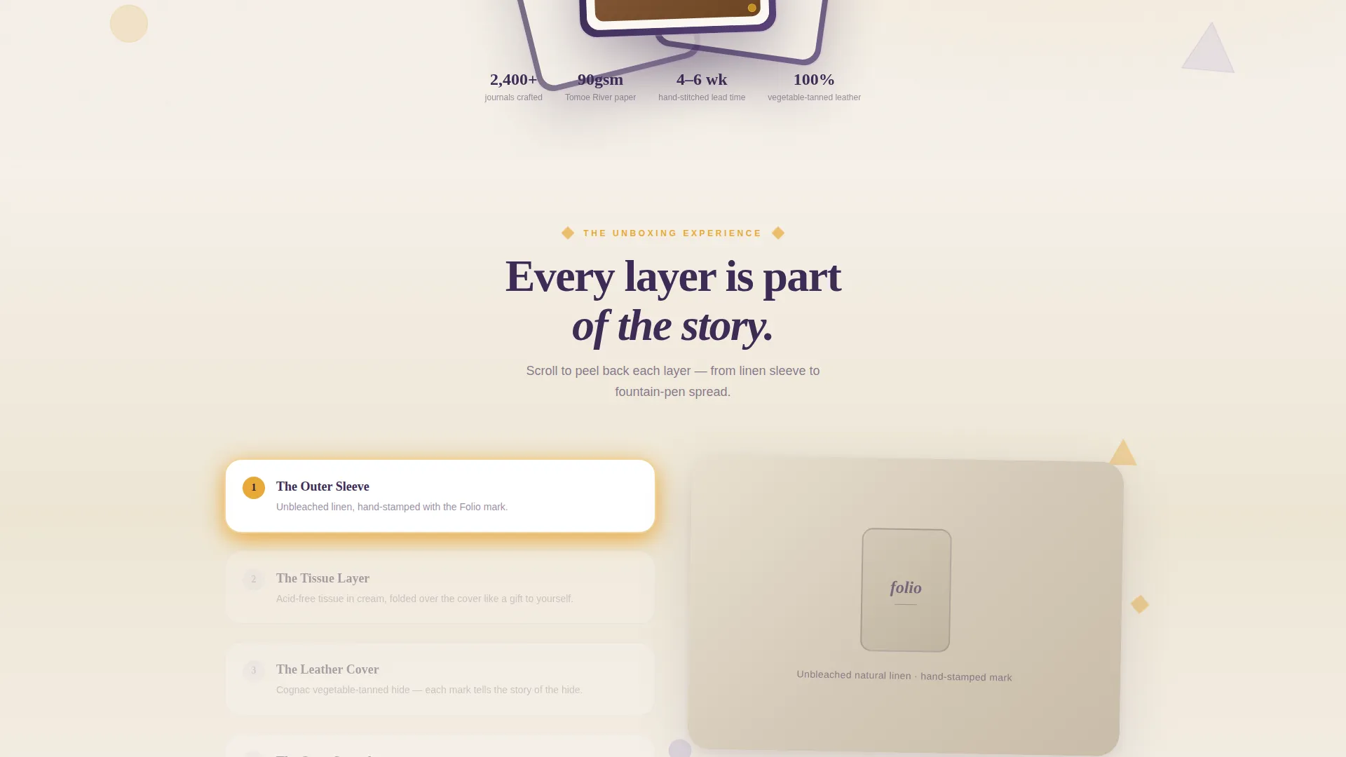 Artisan Leather Journal Landing Page Template