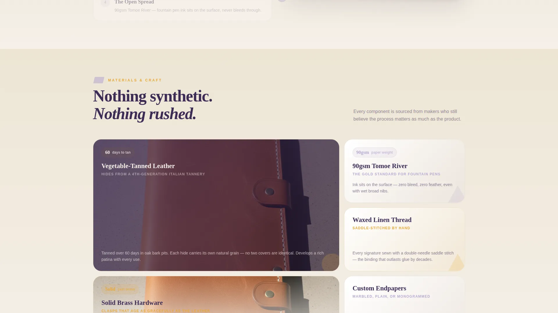 Artisan Leather Journal Landing Page Template