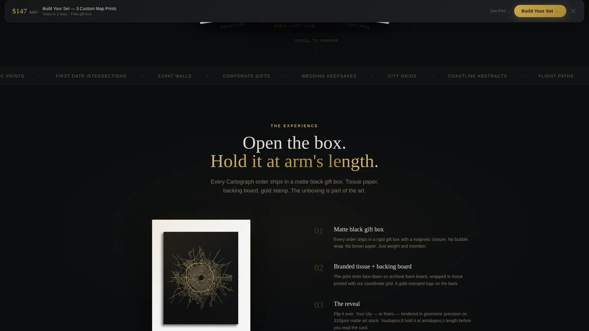 Gilded Artisan Map Poster Landing Page Template