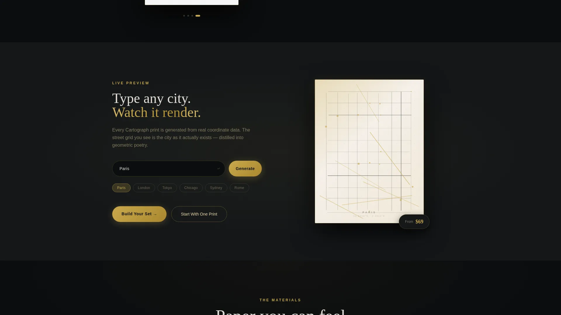Gilded Artisan Map Poster Landing Page Template