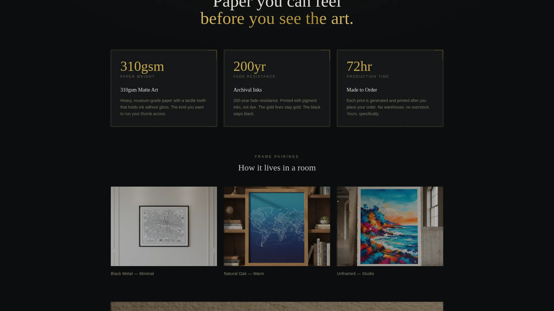 Gilded Artisan Map Poster Landing Page Template