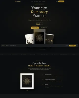 Gilded Artisan Map Poster Landing Page Template