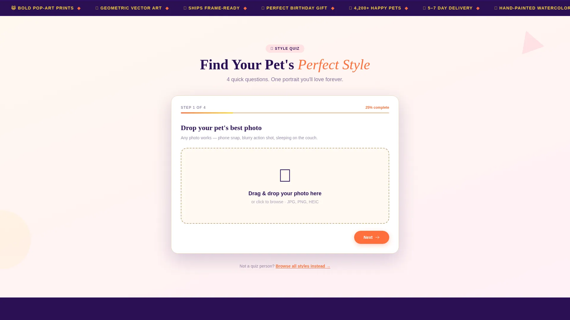 Playful Pet Portrait Landing Page Template