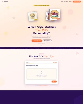 Playful Pet Portrait Landing Page Template